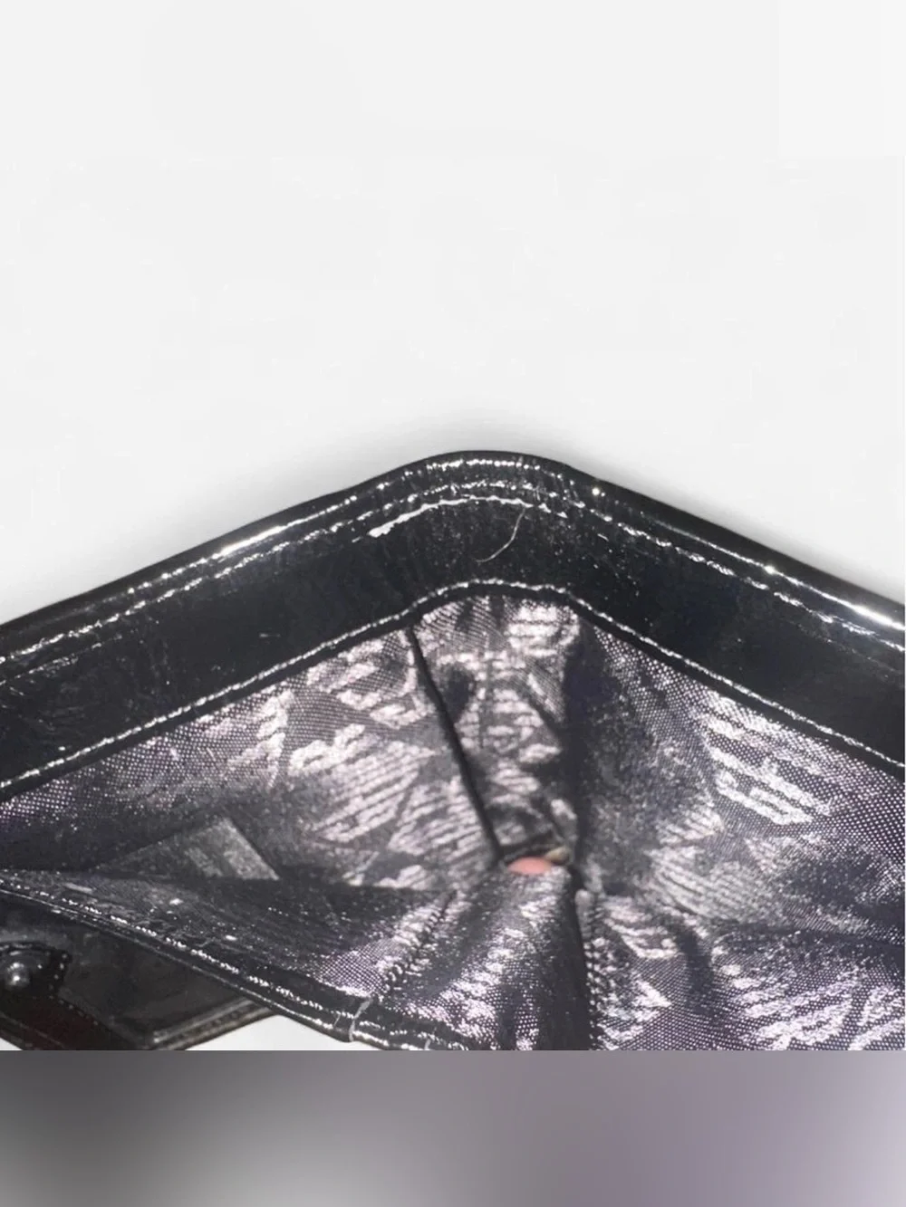 Kurt Geiger Black Quilted Patent Wallet